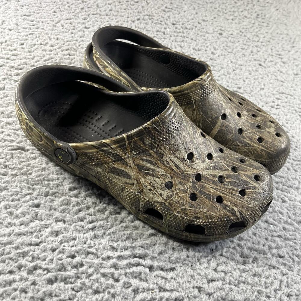 Crocs Classic Realtree Camouflage Camo Clogs Shoes Men's 10 Women's 12